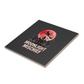 Halloween Kat Maanlicht Ondeugd Tegeltje (Zijkant)