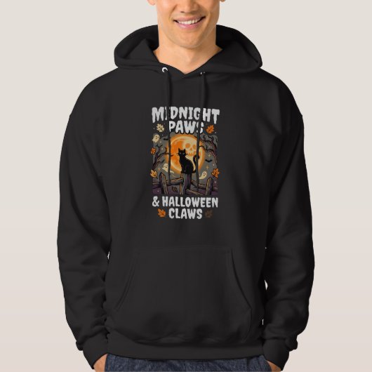Halloween Kat Maanondeugend Hoodie (Voorkant)