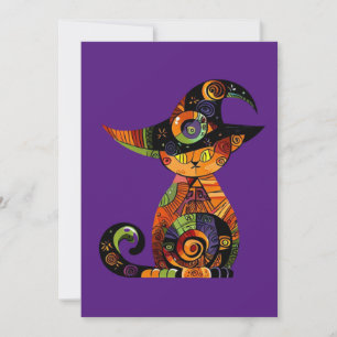Halloween kat/magisch/whimsisch feestdagenkaart
