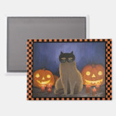 Halloween Kat Masker & Jack-o'-lantern Magneet (Voorkant / Achterkant)