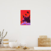 Halloween Kat Meisje Poster (Keuken)