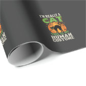 Halloween Kat Mens Kostuum Grappig Ontwerp Cadeaupapier (Rol Hoek)