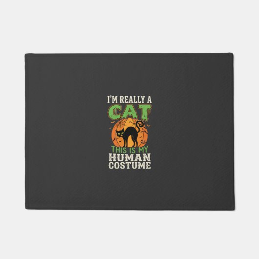 Halloween kat mens kostuum grappig ontwerp deurmat (Voorkant)