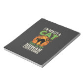 Halloween Kat Mens Kostuum Grappig Ontwerp Notitieblok (Linkerzijde)