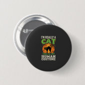 Halloween Kat Mens Kostuum Grappig Ontwerp Ronde Button 5,7 Cm (Voorkant /achterkant)