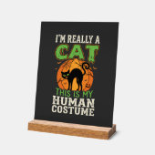 Halloween Kat Menselijk Kostuum Grappig Ontwerp Acryl Bord (Hoek)