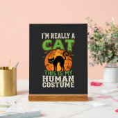 Halloween Kat Menselijk Kostuum Grappig Ontwerp Acryl Bord (Huwelijk)