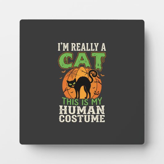 Halloween Kat Menselijk Kostuum Grappig Ontwerp Fotoplaat (Voorkant)