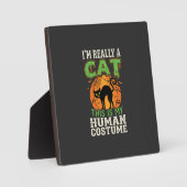 Halloween Kat Menselijk Kostuum Grappig Ontwerp Fotoplaat (Voorkant)