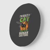 Halloween Kat Menselijk Kostuum Grappig Ontwerp Grote Klok (Hoek)
