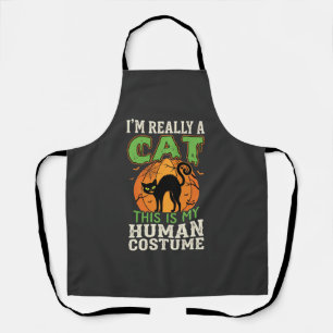 Halloween Kat Menselijk Kostuum Grappig Ontwerp Schort