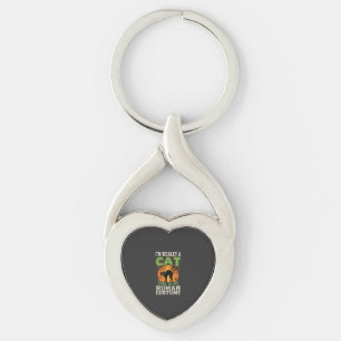 Halloween Kat Menselijk Kostuum Grappig Ontwerp Sleutelhanger