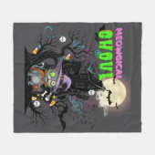 Halloween kat "Meowgical Ghoul" Witch Kitten Fleece Deken (Voorkant (Horizontaal))