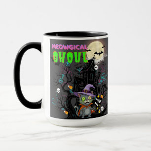 Halloween kat "Meowgical Ghoul" Witch Kitten Mok