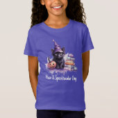 Halloween kat met boeken t-shirt (Voorkant)
