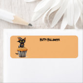 Halloween kat met een muffin etiket (Insitu)