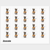 Halloween kat met een muffin vierkante sticker (Vel)