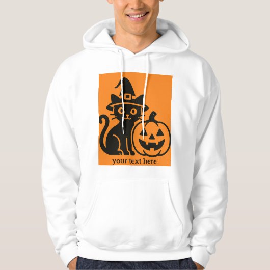 Halloween kat met een pompoen hoodie (Voorkant)