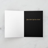 Halloween Kat met Faux Gold Stars & Books Kaart (Binnen)