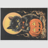 Halloween kat met pompoen decoupage Tissuepapier (Voorkant)