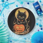 Halloween kat met pompoen Papieren Bordje (Feest)