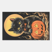  Halloween kat met pompoen Rechthoekige Sticker (Voorkant)