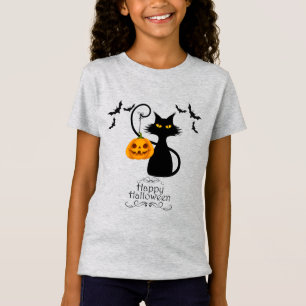 Halloween Kat met pompoen T-shirt