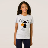 Halloween Kat met pompoen T-shirt (Voorkant volledig)