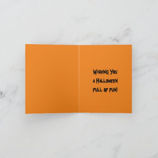  Halloween kat met viool Kaart (Binnen)