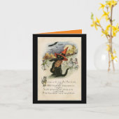  Halloween kat met viool Kaart (Gele Bloem)