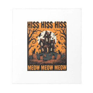 Halloween Kat Miauw Spookachtig Vintage Heksenhuis Notitieblok