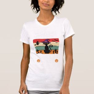 Halloween Kat Moeder Liefhebber Retro Heks Design T-shirt