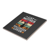 Halloween Kat Moeder Liefhebber Retro Heks Design Tegeltje (Zijkant)