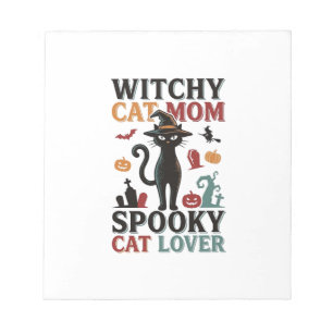Halloween Kat Moeder Vintage Hekserige Kat Liefheb Notitieblok