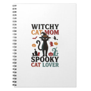 Halloween Kat Moeder Vintage Hekserige Kat Liefheb Notitieboek