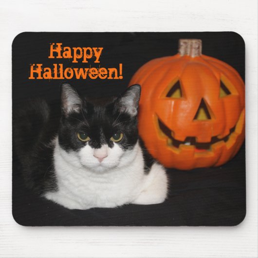 Halloween Kat Mousepad Muismat (Voorkant)