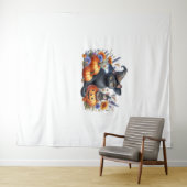 Halloween Kat Muis Pompoenen T-shirt Essential T-S Wandkleed (In Situ (horizontaal))