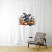 Halloween Kat Muis Pompoenen T-shirt Essential T-S Wandkleed (In situ)