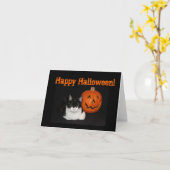 Halloween Kat Note Card Kaart (Gele Bloem)