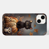 Halloween Kat op Pompoen met Uilen Case-Mate iPhone Case (Achterkant (horizontaal))