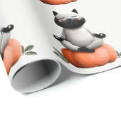 Halloween kat op pompoen ontwerp cadeaupapier (Rol Hoek)