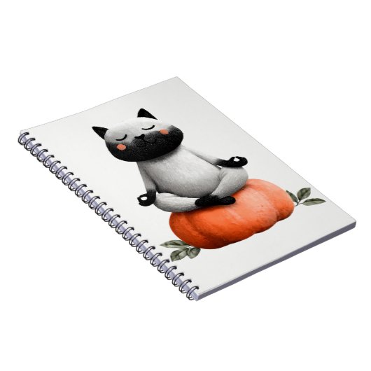 Halloween kat op pompoen ontwerp notitieboek (Rechterzijde)