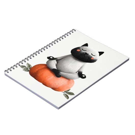 Halloween kat op pompoen ontwerp notitieboek
