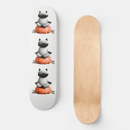 Halloween kat op pompoen ontwerp persoonlijk skateboard (Voorkant)