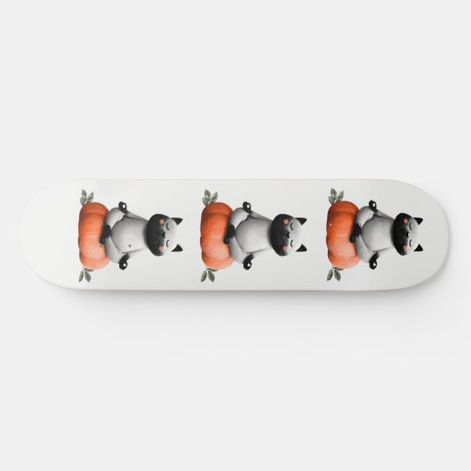 Halloween kat op pompoen ontwerp persoonlijk skateboard (Horizontaal)