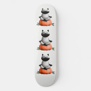 Halloween kat op pompoen ontwerp persoonlijk skateboard