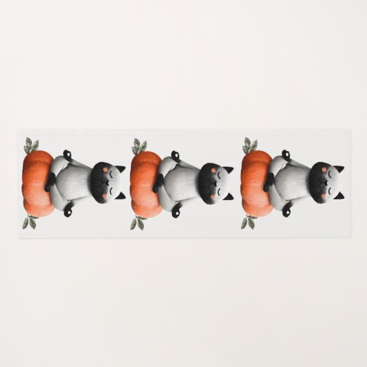 Halloween kat op pompoen ontwerp yogamat (Achterkant (horizontaal))