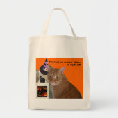 Halloween Kat oranje kat grappig citaat treaters Tote Bag (Voorkant)