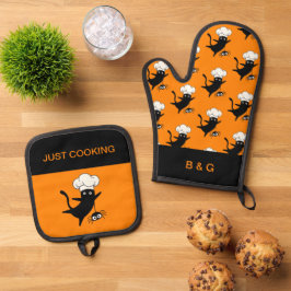 halloween kat ovenwant & pannenlap set