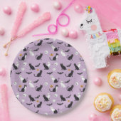 Halloween kat paarse papieren bordje (Feest)